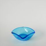 Vide-poche en verre coloré bleu, dans le goût de Murano, 1970