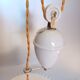 Suspension rises and falls - Opaline and fluted glass - 1930