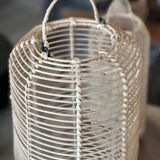 Large lantern-shaped rattan pendant lamp H50 D24