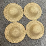 Series of 4 decorative straw hats