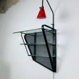 Wall shelf floor lamp