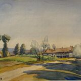 Old painting, landscape, signed M Duclos XX century