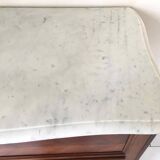 1940 chest of drawers inlaid wood and marble