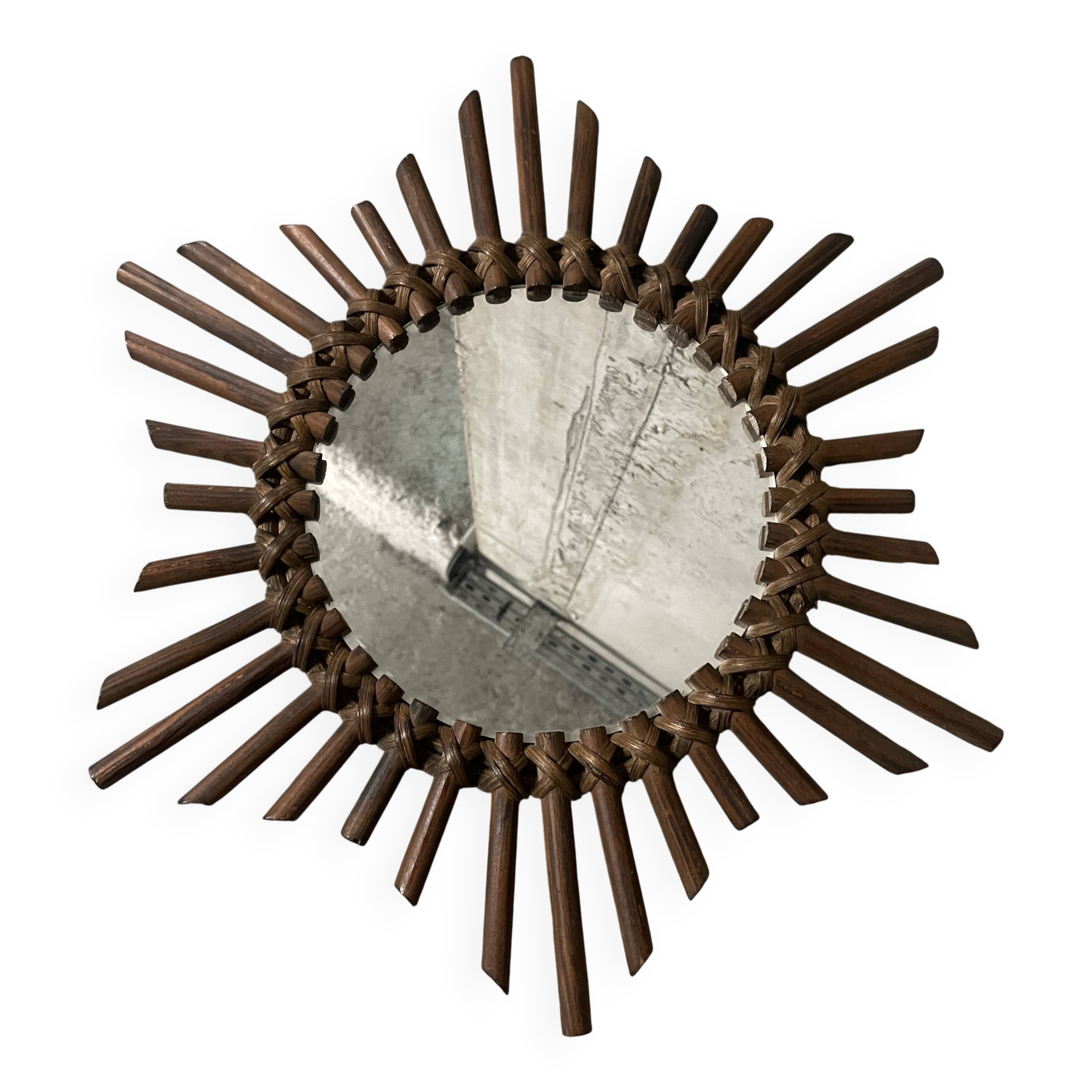 Rattan sun mirror