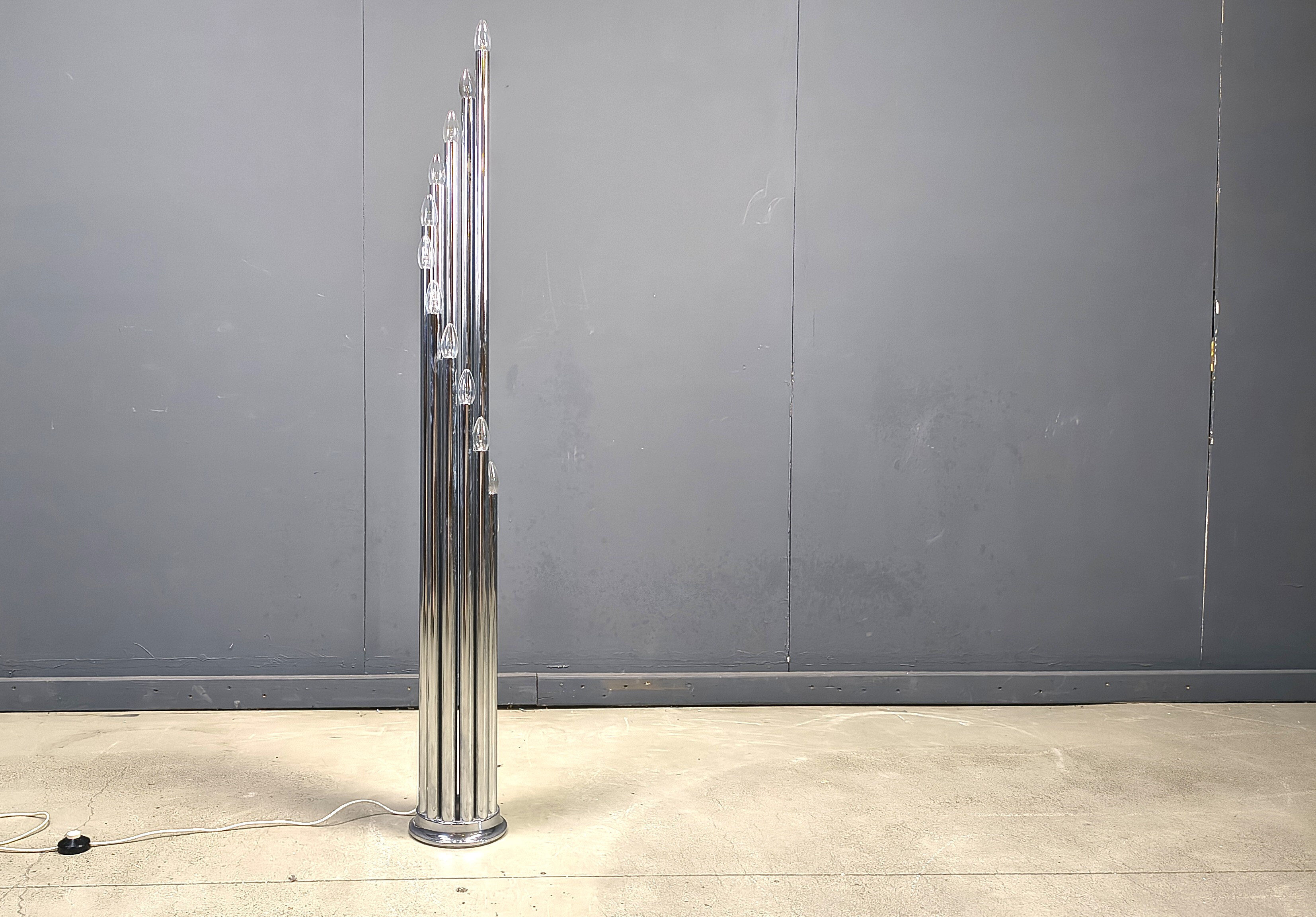 Vintage Italian chrome floor lamp, 1970s