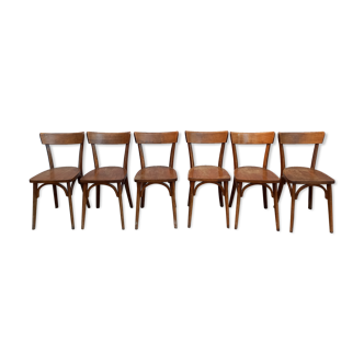 Chaises bistrot années 50, lot de 6