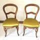 Paire de chaises en velours vert doré style Louis Philippe