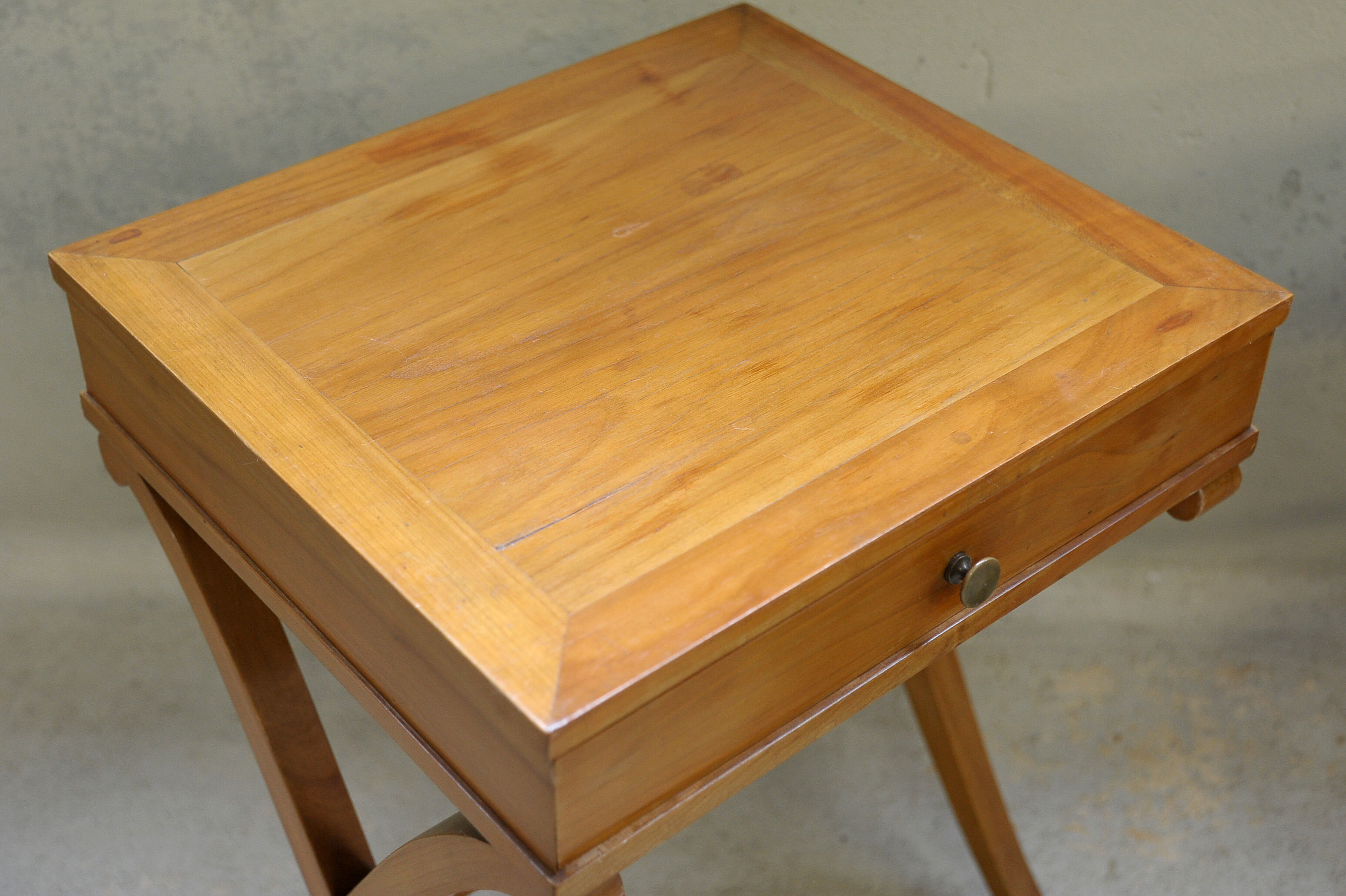 Pair of nightstands neoclassical wooden fruit