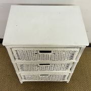 Vintage rattan storage unit, 3 drawers
