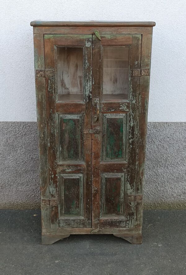 Armoire ancienne vitrée en bois