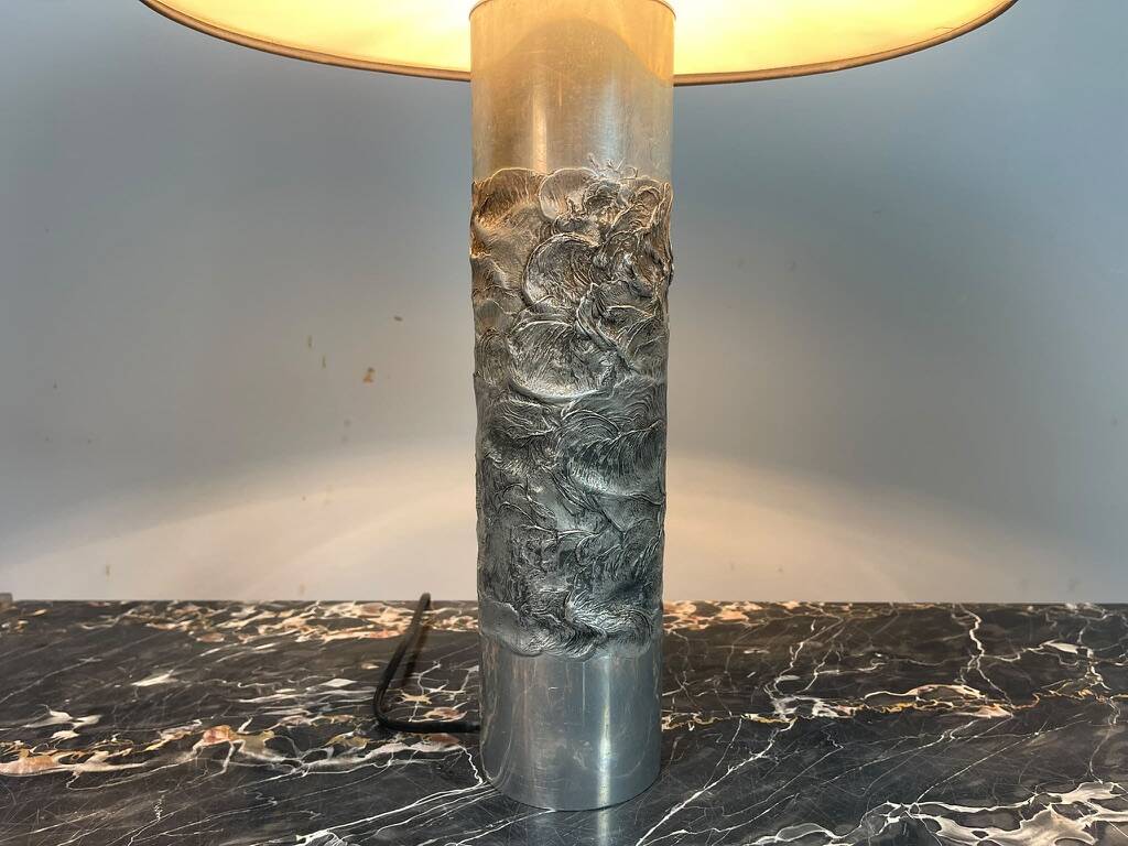 Brutalist Aluminium Table Lamp by Willy Luyckx for Aluclair. Belgium, 1960s