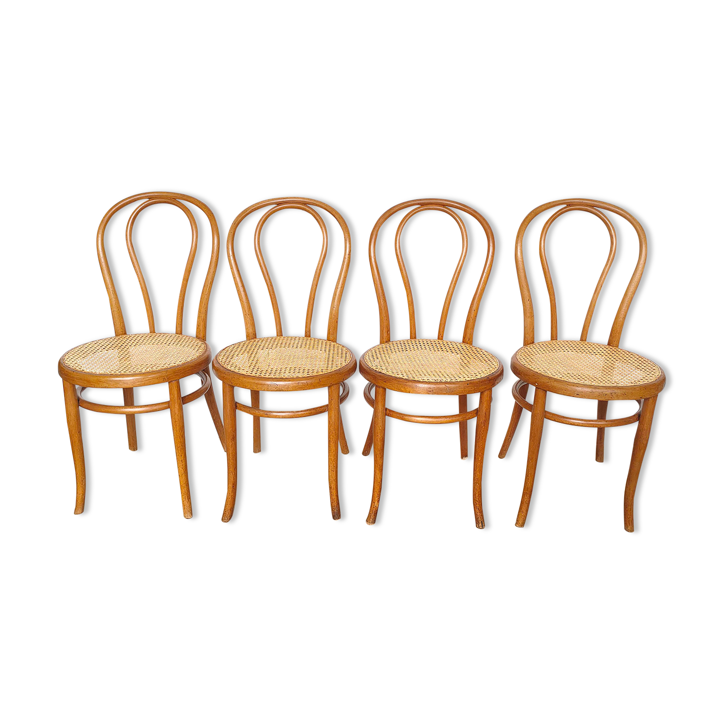 Set of four wooden chairs - canning Thonet