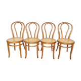 Set of four wooden chairs - canning Thonet