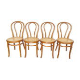Set of four wooden chairs - canning Thonet