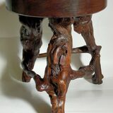 Tripod stool Art-popular vines, solid wood top