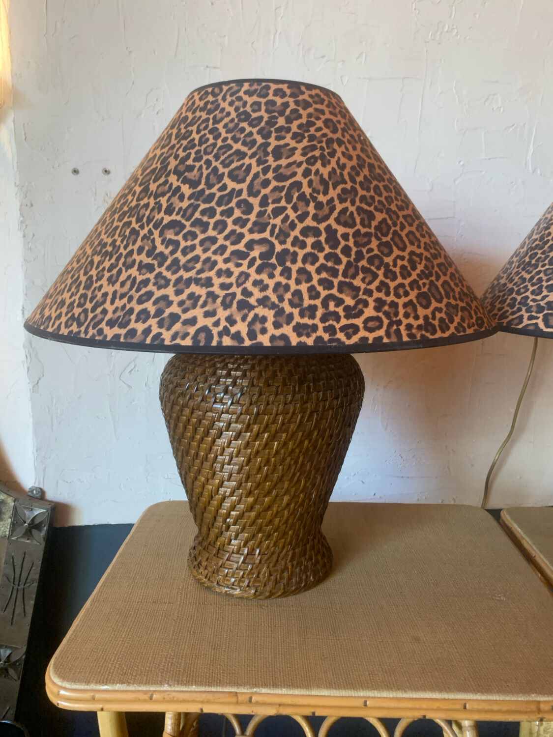 Paire de lampes osier