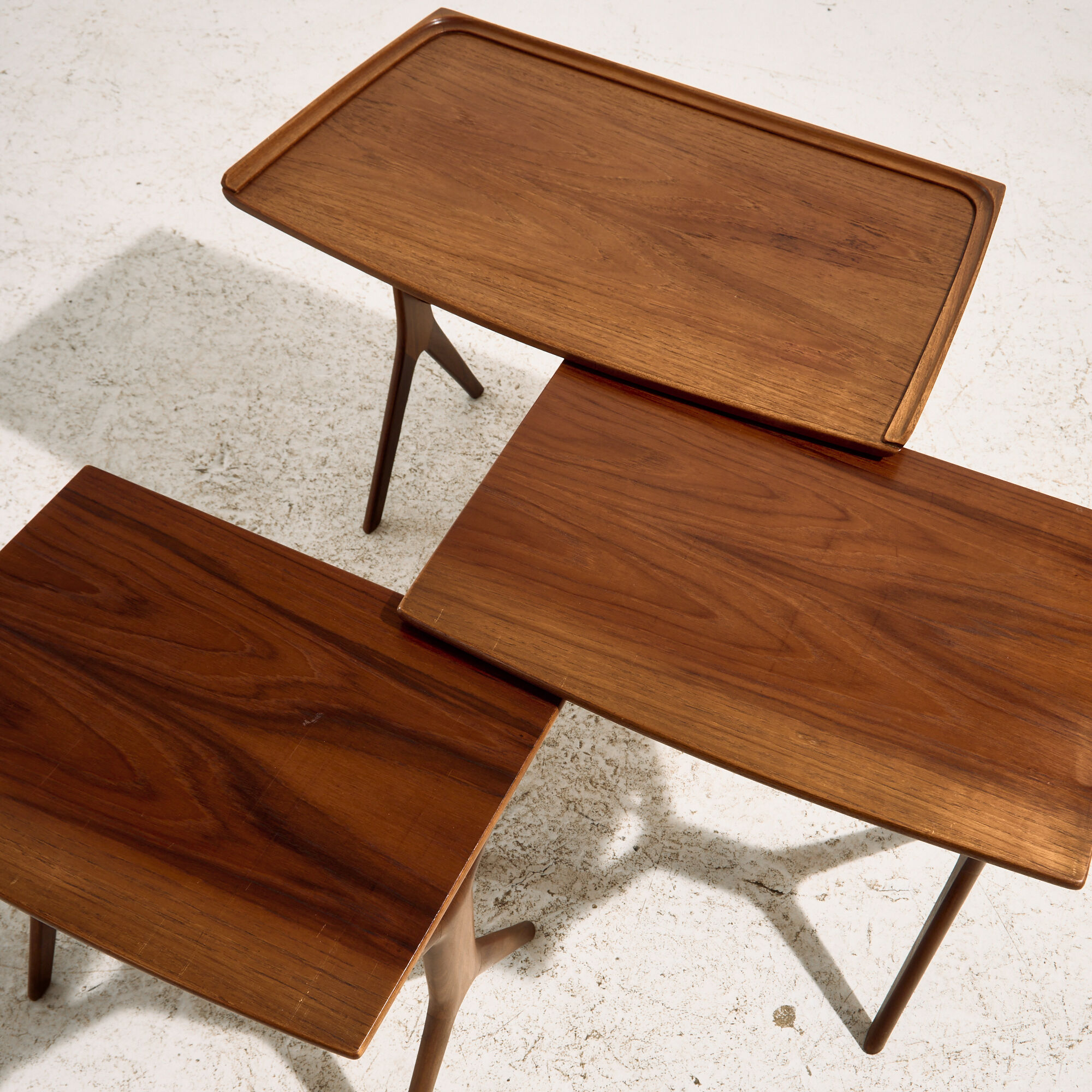 Tables gigognes en teck par Johannes Andersen pour CFC Silkeborg, ensemble de 3
