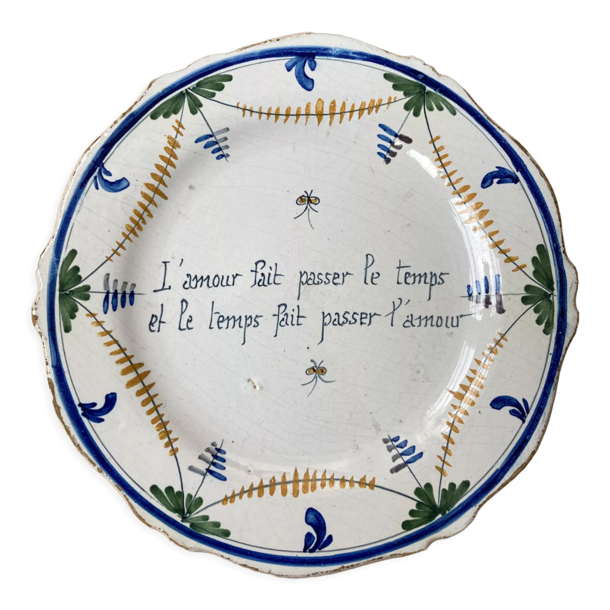 Antique earthenware plate