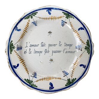 Antique earthenware plate