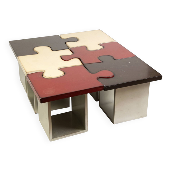 Rare table basse ''puzzle'' - 6 modules - 70's