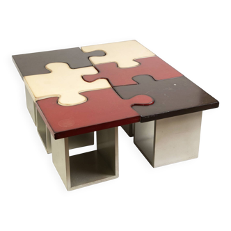 Rare "puzzle" coffee table - 6 modules - 70s