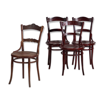 Set of 4 antique bentwood Thonet chairs – Central Europe, circa 1900