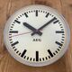 Grey Industrial Factory Wall Clock from AEG, 1960s