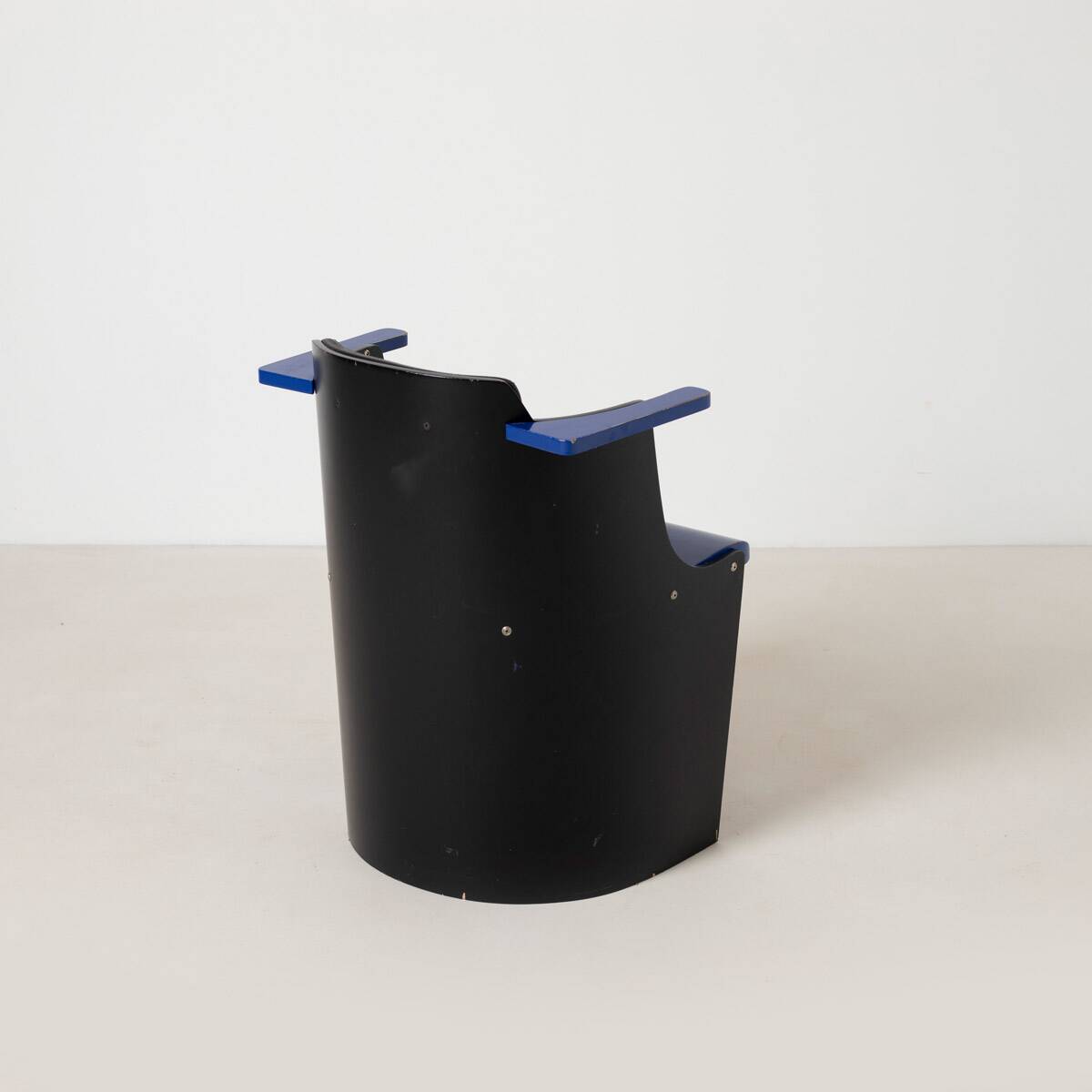 Bauhaus D61 Black and Blue Chair by El Lissitzky for Tecta, 1970s