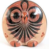 Large hibou Tonala | Céramique mexicaine des années 1970