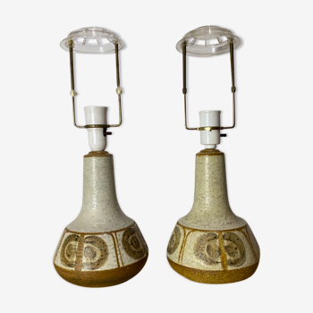 Ensemble de 2 lampes de table Søholm | Lampes design danoises SOHOLM du milieu du siècle | Céramique faite à la main