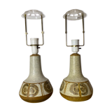 Set of 2 Søholm Table Lamps | Danish SOHOLM Designer Lamps From The Mid Century | Handmade Ceramics