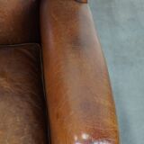especially comfortable wingback chair made of sheepskin leather, stunning colors