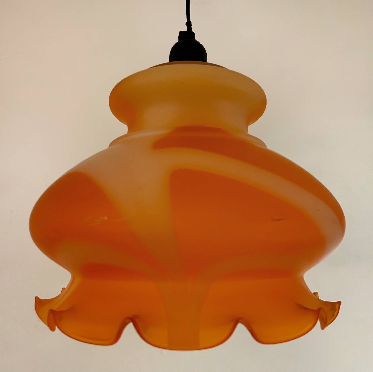 Lustre Murano orange années 70