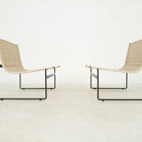 Chauffeuses en rotin de Gregorio Vicente Cortes et Luis Onsurbe pour Metz and Co, design néerlandais 1961