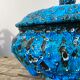 Glacier ennamel tureen vintage turquoise blue 1960 / cyclops varnished earthenware by Charles Cart