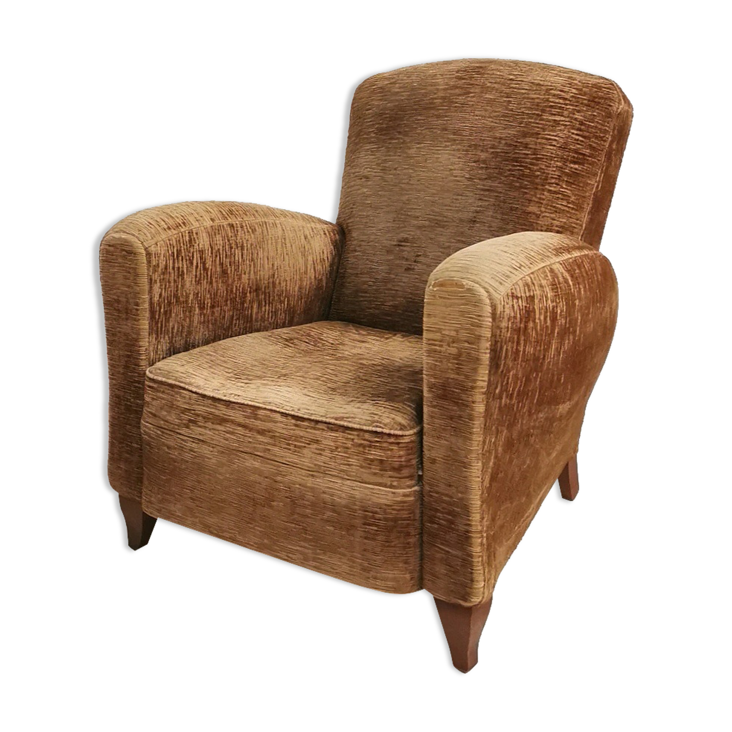 Velvet club armchair, 1950