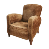 Fauteuil club en velours, 1950