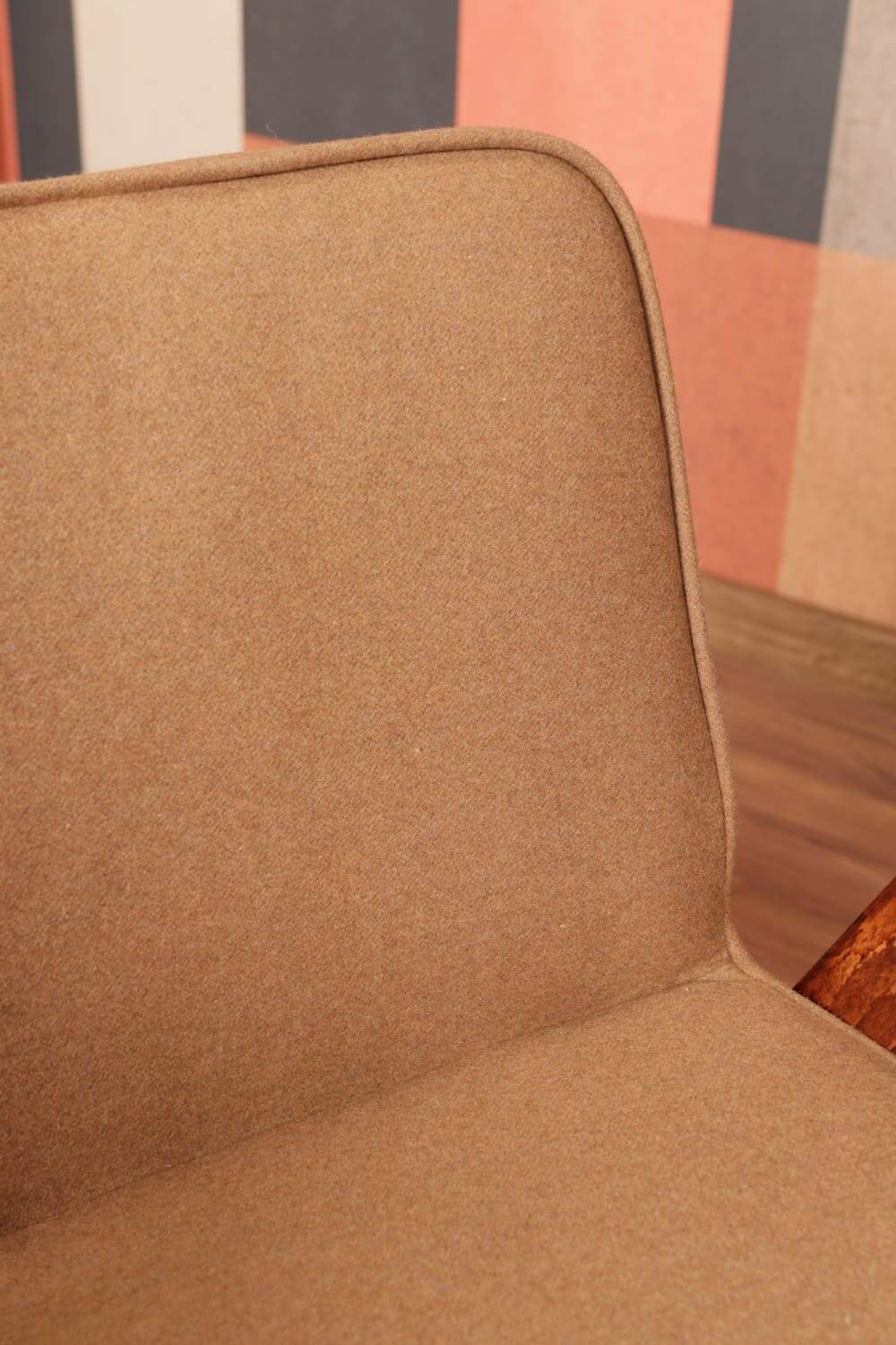 Scandinavian armchair deep brown wool space age design