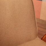 Scandinavian armchair deep brown wool space age design