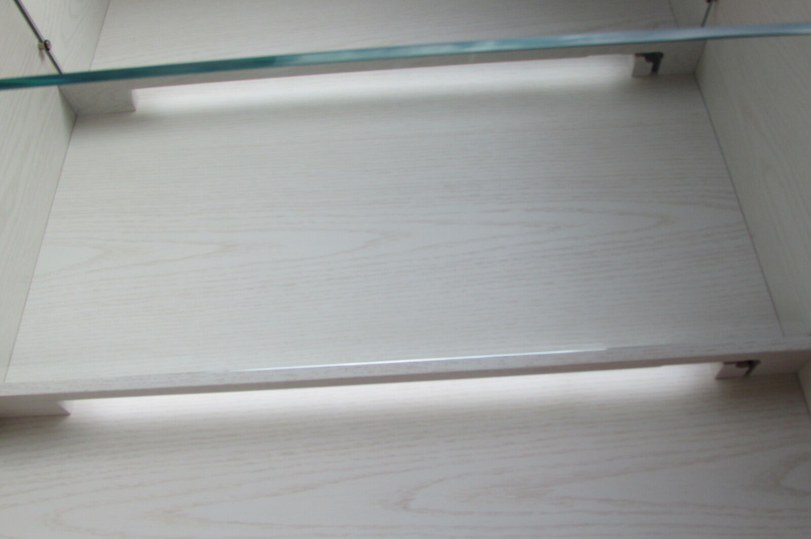 Backlit display case, oak and ceramic, very trendy