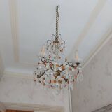 Chandelier to, colored crystal tassels