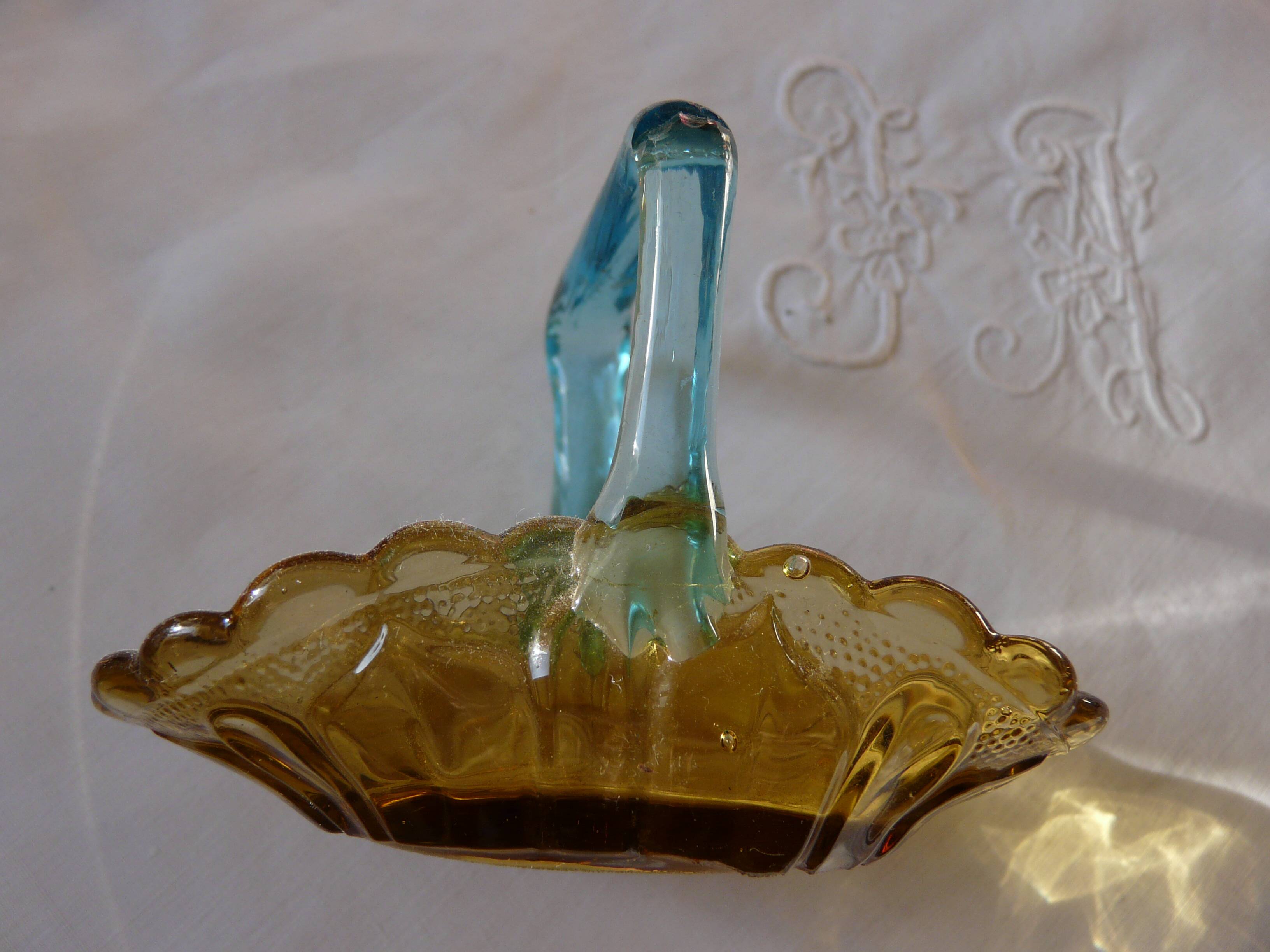 Pocket tray in blown glass basket georges sand