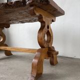 Table artisanale en orme massif, art populaire
