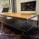Coffee table in steel/glass or oak.