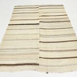 5x7 Kilim Beige & Cream Striped Kilim Rug, 161x211Cm