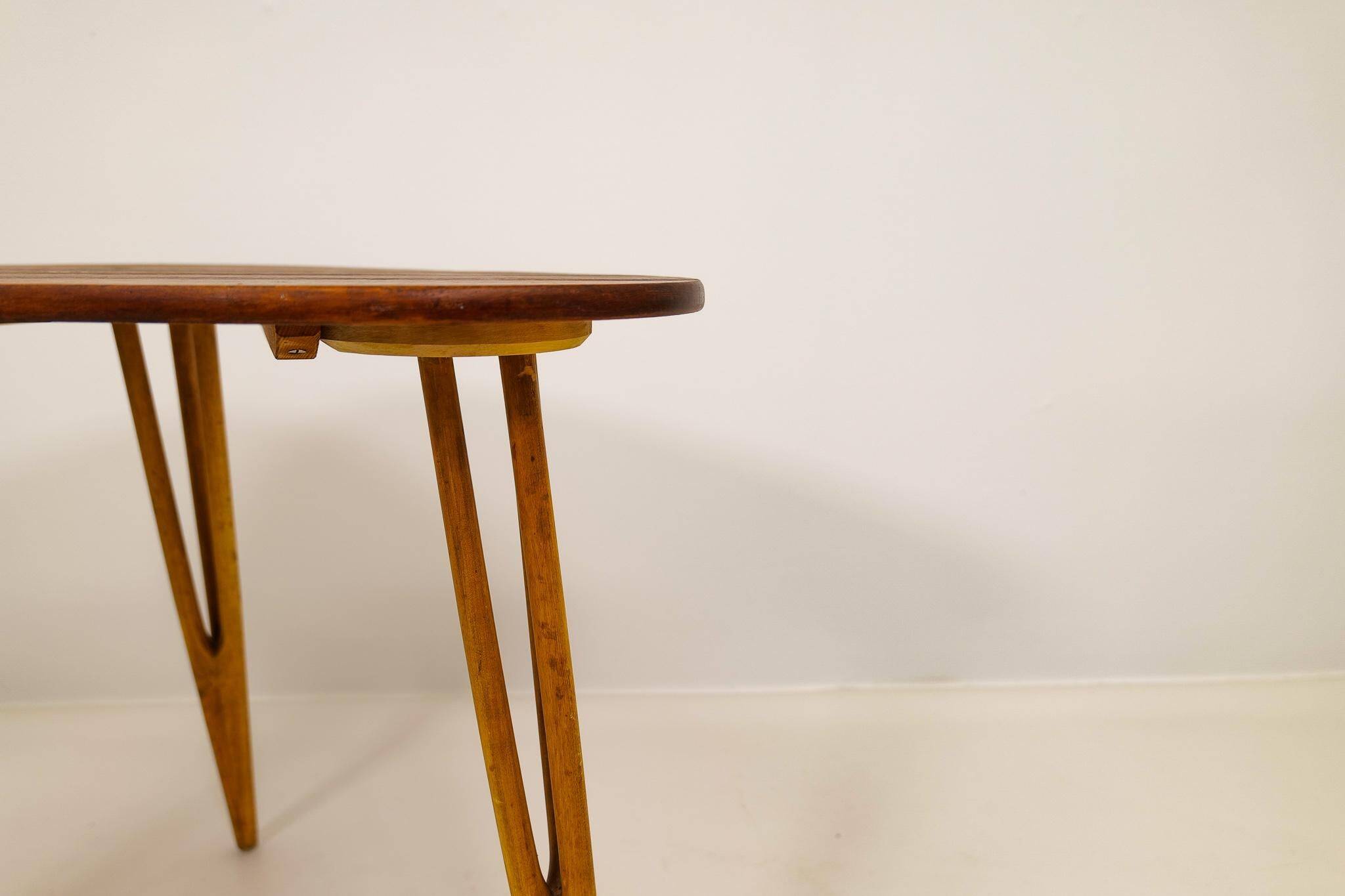 Table basse unique de style suédois moderne par Bo Fjaestad, Suède, années 1950