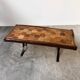 Vintage French Coffee Table in Terracotta with Oak and Iron Legs, Mid-20th Century