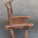 Tabouret ancien en bois. Art africain Baoulé de Côte d'Ivoire
