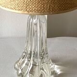 Lampe pied en cristal avec abat-jour