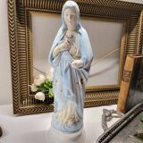 Antique Religious Biscuit Statuette Virgin Mary Sacred Heart